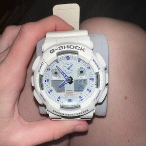 G-Shock White and Purple Digital Watch